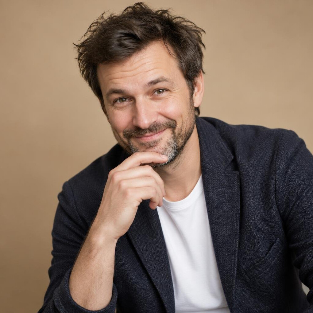Portrait of a Czech man improvisation teacher in his forties